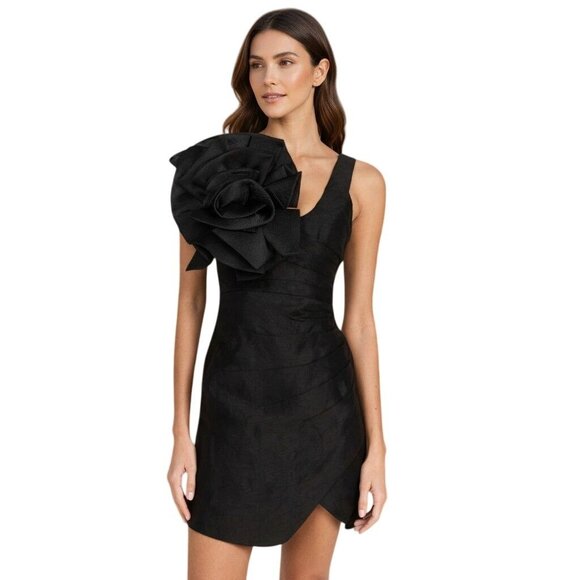 AJE Energy Black Mini Dress NWT - Size 4 - Picture 1 of 11